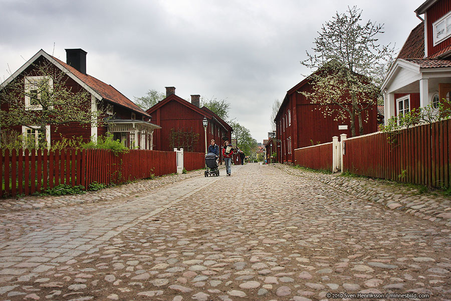 Kullerstensgata i Gamla Link�ping, Foto: Sven Henriksson minnesbild.com