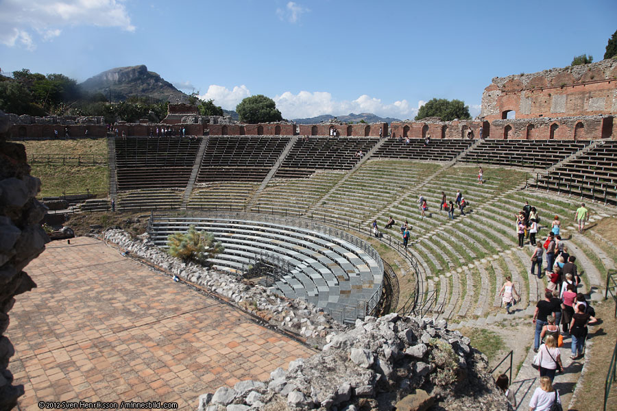 Italia Sicilia Taormina Teatro Greco Photo: minnesbild.com